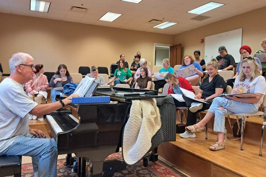 Cast and crew of TCT's production of Rodgers + Hammerstein’s Cinderella gather for a music rehearsal session